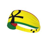 Fascia per capelli con simbolo degli dei egizi Ankh rosso e verde, fascia elastica unisex, fascia traspirante per sport, corsa, yoga.