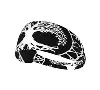 Fascia per capelli con simbolo pagano della mitologia norrena dei vichinghi e dell'albero della vita, fascia elastica unisex, fascia traspirante per sport, corsa, yoga.