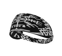 Fascia per capelli con simbolo pagano della mitologia norrena dei vichinghi, fascia elastica unisex, fascia traspirante per sport, corsa, yoga.