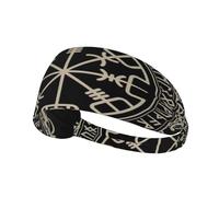 Fascia per capelli con simbolo pagano della mitologia norrena dei vichinghi, fascia elastica unisex, fascia traspirante per sport, corsa, yoga.