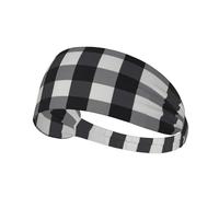 Fascia per capelli con stampa a quadri bianchi e neri, fascia per capelli antiscivolo, mantiene il sudore lontano dagli occhi, per yoga, palestra, allenamento