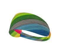 Fascia per capelli con stampa a righe color arcobaleno, fascia per capelli antiscivolo, mantiene il sudore lontano dagli occhi, per yoga, palestra e allenamento