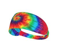 Fascia per capelli con stampa arcobaleno tie dye, fascia per capelli antiscivolo, mantiene il sudore lontano dagli occhi, per yoga, palestra e allenamento