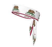 Fascia per capelli con stampa bandiera della California, unisex, fascia per capelli, fascia per il sudore per corsa