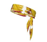 Fascia per capelli con stampa bandiera della Spagna, cravatta ninja karate, fasce per il sudore atletiche, fascia per la testa per allenamento traspirante