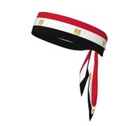 Fascia per capelli con stampa bandiera egiziana, cravatta ninja karate, fasce per il sudore atletiche, fascia per la testa per allenamento traspirante