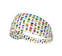 Fascia per capelli con stampa di ananas arcobaleno, fascia per capelli antiscivolo, mantiene il sudore lontano dagli occhi, per yoga, palestra e allenamento