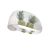 Fascia per capelli con stampa di ananas sulla spiaggia estiva, fascia per capelli antiscivolo, mantiene il sudore lontano dagli occhi, per yoga, palestra e allenamento