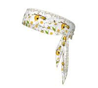 Fascia per capelli con stampa di api, unisex, per basket, corsa, karate