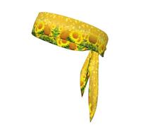 Fascia per capelli con stampa di girasole Field 2, unisex, traspirante, per tennis, palestra, allenamento