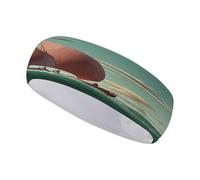 Fascia per capelli con stampa di nave volante in mare, elastica antiscivolo, accessori moda per donna, fasce per capelli per allenamento quotidiano, yoga, corsa e sport.