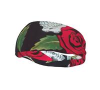 Fascia per capelli con stampa di occhi di teschio rosa, fascia elastica traspirante per capelli, per corsa, ciclismo, yoga, palestra, unisex