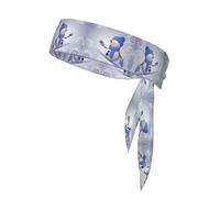 Fascia per capelli con stampa di pupazzo di neve, per uomo e donna, fascia per il sudore, traspirante, per tennis, palestra, allenamento