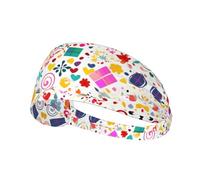 Fascia per capelli con stampa di sfondo di buon compleanno, fascia per capelli da viaggio per sport all'aria aperta, fascia elastica per esercizi di yoga, ciclismo e fitness