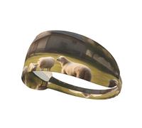 Fascia per capelli con stampa di tante simpatiche pecore, fascia per capelli da viaggio per sport all'aria aperta, fascia elastica per esercizi di yoga, ciclismo e fitness