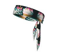 Fascia per capelli con stampa di torte di buon compleanno, unisex, per basket, corsa, karate