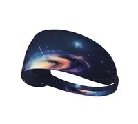 Fascia per capelli con stampa galassia nell'universo, fascia elastica per capelli larga, unisex casual