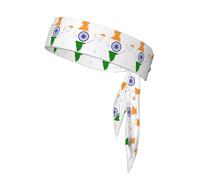 Fascia per capelli con stampa mappa dell'India con bandiera indiana, cravatta ninja karate, fasce per il sudore atletiche, fascia per la testa per allenamento traspirante