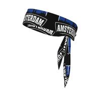 Fascia per capelli con stampa olandese con skyline di Amsterdam, per donne e uomini, fasce per capelli ninja, regolabile e traspirante