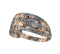Fascia per capelli con stampa zebra e giraffa, fascia per capelli antiscivolo, mantiene il sudore lontano dagli occhi, per yoga, palestra e allenamento