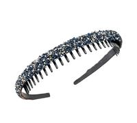 Fascia per capelli con strass, antiscivolo, con cristalli, pettine, alla moda, per donne e ragazze, lavaggio del viso, uso quotidiano
