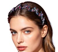 Fascia per capelli con strass scintillanti, antiscivolo, elegante a forma | Cerchietto con cristalli brillanti per appuntamenti, tempo libero, gite e cerimonie di nozze