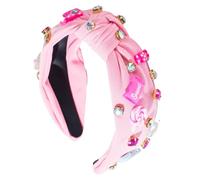 Fascia Per Capelli Con Superiore - Fascia Per Capelli Larga 13x17 Cm, Accessorio In Tessuto Antiscivolo Con Strass Da 5,12-6,69 Pollici, Fasce Per Capellis Alla Cons Ciondolo Lecca-lecca
