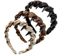 Fascia per capelli con teschio alto 3 pezzi fascia per capelli vintage con teschio alto elegante per con con denti fasce per decorative antiscivolo per ragazze e do