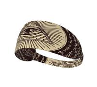 Fascia per capelli con triangolo e piramide raffigurante l'occhio onniveggente di Dio, fascia elastica unisex, fascia traspirante per sport, corsa, yoga.