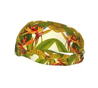 Fascia per capelli con uccello tropicale del paradiso per lo sport, decorativa, alla moda, assorbe il sudore, buona elasticità, può essere utilizzata in tutte le stagioni, sia uomini che donne possono