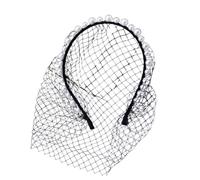 Fascia per capelli con velo a gabbia per uccelli francese, con perle artificiali, per sposa e occasioni formali, accessori per fotografia da sposa
