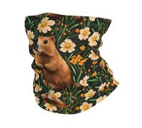 Fascia per Capelli Cute Capybara Flower Retro Traspirante Sciarpa al Collo Antivento Scaldacollo per attività Outdoor Sports