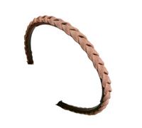 Fascia per capelli da allenamento per il lavaggio del viso in morbido tessuto intrecciato antiscivolo con impugnatura per denti Supporto per capelli Fili corti Strumento per lo styling dei capelli