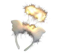 Fascia per capelli da angelo, Halo Angel,Costume da angelo con fascia per capelli soffice con piume LED - Fascia leggera con ali d'angelo per giochi di ruolo, compleanni, feste di Halloween