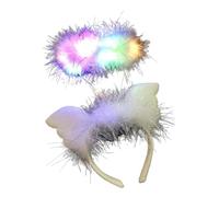 Fascia per capelli da angelo, Halo Angel | Fascia per capelli con piume morbide a LED - Squisite ali d'angelo illuminate, perfette per giochi di ruolo di Halloween e feste in maschera