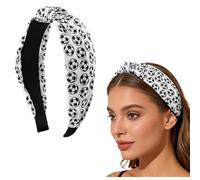 Fascia per capelli da calcio con nodo superiore per donne e ragazze, accessori da calcio per capelli spessi e fini da calcio, fascia per capelli attorcigliata per feste per servizi fotografici, fascia