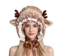Fascia per Capelli da Cervo Costume Cosplay Renna Di Natale In Peluche | Guanti e Fascia con Corna per Autunno Inverno di Ruolo Feste Camminata Accessorio Foto