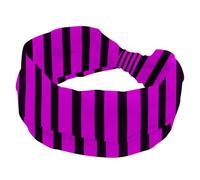 Fascia per capelli da donna, a righe, nera, rossa, alla moda, larga, elastica, per sudore, sport, allenamento, turbante
