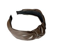 Fascia per capelli da donna a tesa larga in pelle sintetica alla moda annodata turbante primavera copricapo accessori per capelli per adulti