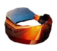 Fascia per capelli da donna, alla moda, larga, bella, città, autostrada, tramonto, paesaggio, croce, elastico, fascia per la testa, per sport, allenamento, turbante