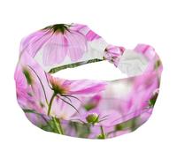 Fascia per capelli da donna, alla moda, larga, con fiori cosmo, fascia elastica per la testa, fascia per il sudore, sport, allenamento, turbante
