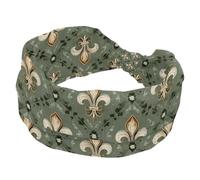 Fascia per capelli da donna, ampia e alla moda, vintage, astratta, etnica, motivo iris, croce, elastica, per sudore, sport, allenamento, turbante