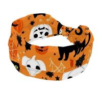 Fascia per capelli da donna, ampia fascia elastica per capelli con fantasma zucca di Halloween, antiscivolo, fascia per il sudore, fascia per la testa per yoga, allenamento, sport, palestra, corsa