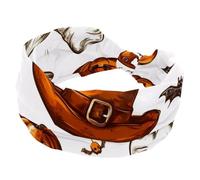 Fascia per capelli da donna, ampia fascia per capelli, cappello da cowboy selvaggio western, zucca di Halloween, fascia annodata per capelli, fascia per capelli antiscivolo, morbida fascia elastica