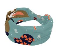 Fascia per capelli da donna, ampia fascia per capelli Hello Christmas Raindeer antiscivolo, elastica per sudore, yoga, allenamento, morbida bandana per capelli