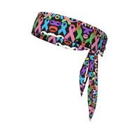 Fascia per capelli da donna annodata multifunzione con nastro per la consapevolezza del cancro, fascia per capelli artistica, foulard per yoga, atletica, a, fasce per capelli per decorare il coll