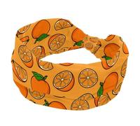 Fascia per capelli da donna, arancione, assorbe il sudore, per sport, yoga, allenamento, morbida, elastica, larga, annodata