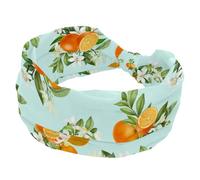 Fascia per capelli da donna, arancione, larga, elastica, antiscivolo, fascia per il sudore per yoga, allenamento, sport, palestra, corsa, fitness