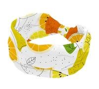 Fascia per capelli da donna, arancione, limone, larga, elastica, antiscivolo, fascia per il sudore, fascia per la testa per yoga, allenamento, sport, palestra, corsa, fitness