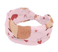 Fascia per capelli da donna, capibara e cuore rosa, assorbe il sudore, sport, yoga, allenamento, fascia morbida elastica per capelli, annodata